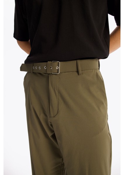 Kemerli Paraşüt Pantolon - Haki fiyatları