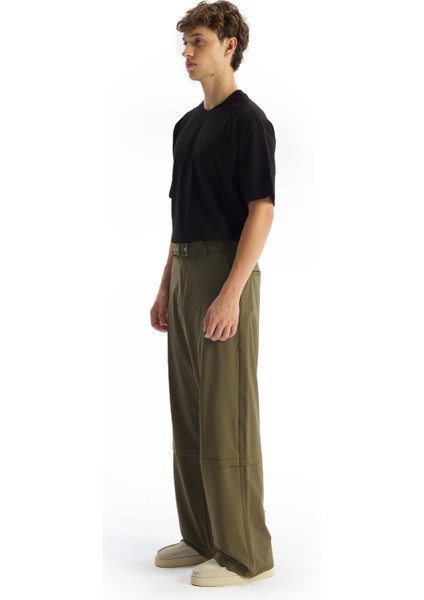 Kemerli Paraşüt Pantolon - Haki fırsatları