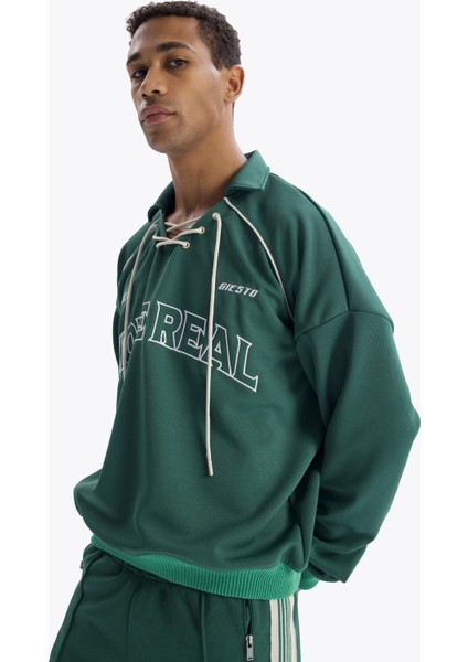 Bağcıklı Sweatshırt - Yeşil fiyatları