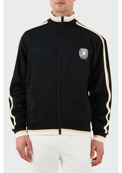 Logo Baskılı Pamuklu Regular Fit Şerit Detaylı Dik Yaka Sweat Erkek Sweat 50510098 001 fırsatları