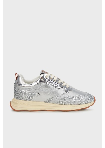 Logolu Simli Yüksek Tabanlı Sneaker Ayakkabı Bayan Ayakkabı SS0091T033ZZF