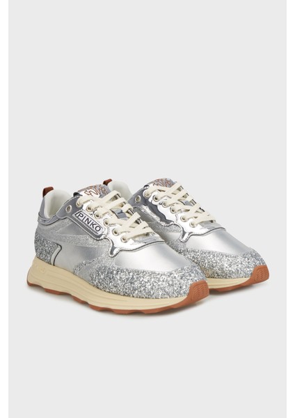 Logolu Simli Yüksek Tabanlı Sneaker Ayakkabı Bayan Ayakkabı SS0091T033ZZF