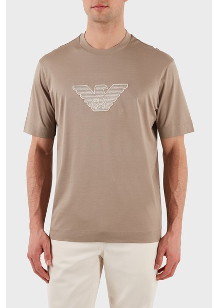 Logo Işlemeli Regular Fit Pamuklu Bisiklet Yaka T Shirt Erkek T Shirt EM001033 AF10017 M6116