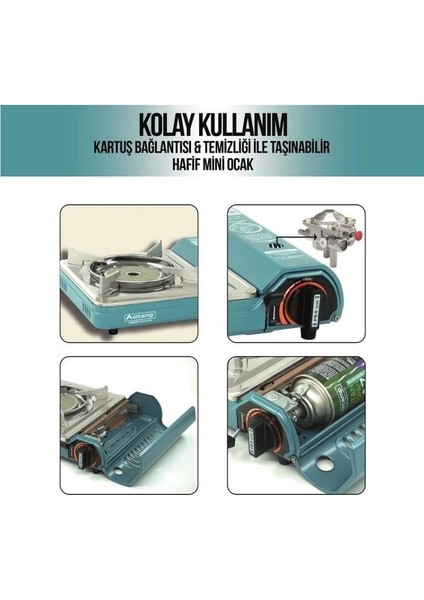 Seramik Brülörlü Portatif Tekli Ocak Mavi