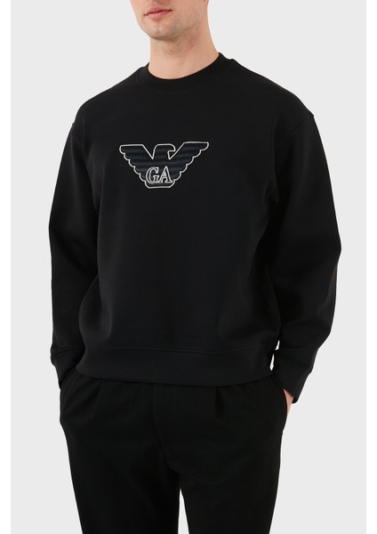 Logo Işlemeli Streç Pamuklu Regular Fit Bisiklet Yaka Sweat Erkek Sweat EM001052 AF10013 MC170