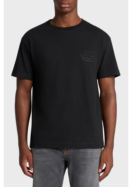 % 100 Pamuk Regular Fit Bisiklet Yaka Logolu T Shirt Erkek T Shirt MRMA0007 AR233 N0000