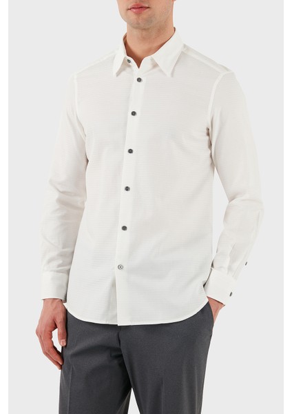 Pamuk Regular Fit Düğmeli Uzun Kollu Gömlek Erkek Gömlek EM001537 AF14341 F0093