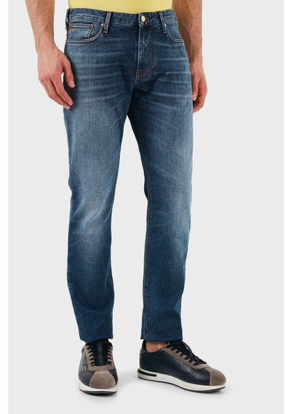 Pamuklu Slim Fit Normal Bel Düz Paça Jeans Erkek Kot Pantolon EM000121 AF13272 MB002
