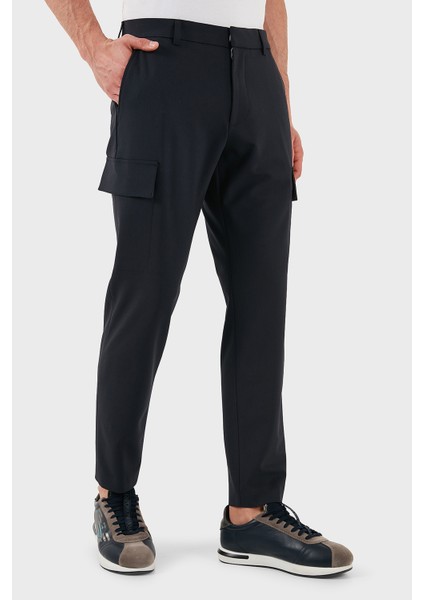 Yün Karışımlı Tapered Fit Daralan Paça Kargo Cepli Pantolon Erkek Pantolon 50535069 404