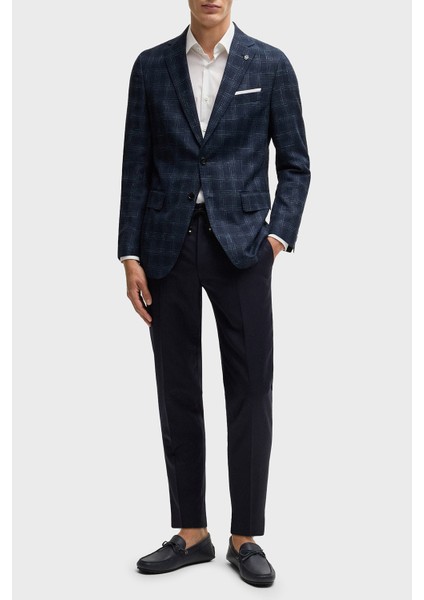Yün Karışımlı Slim Fit Mono Yaka Kareli Klasik Ceket Erkek Ceket 50535057 404 modelleri