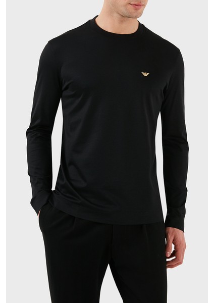 Pamuklu Slim Fit Bisiklet Yaka Uzun Kollu T Shirt Erkek T Shirt EM001703 AF10017 MC184 fırsatları