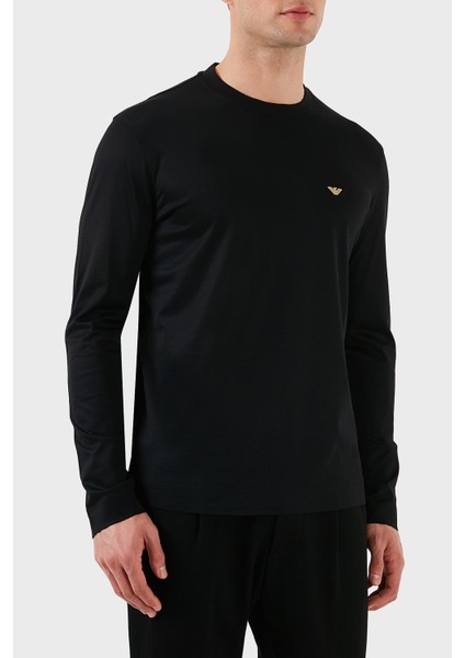 Pamuklu Slim Fit Bisiklet Yaka Uzun Kollu T Shirt Erkek T Shirt EM001703 AF10017 MC184 indirimleri