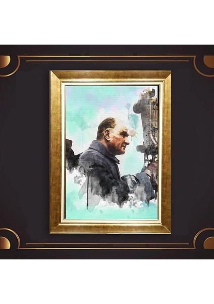 Özel Altın Seri Atatürk Paspartulu Tablo BN728