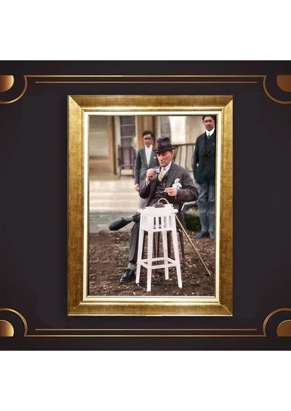 Özel Altın Seri Atatürk Paspartulu Tablo BN339