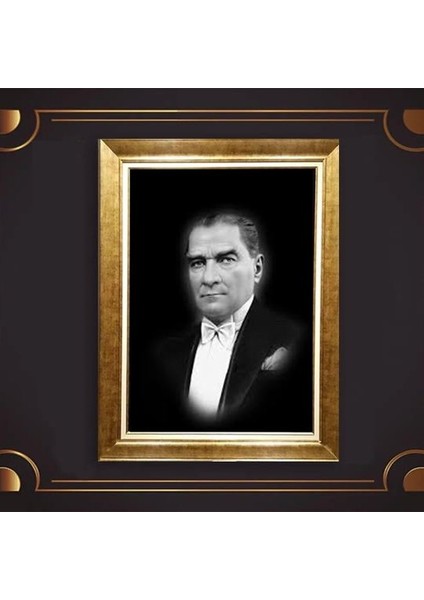 Özel Altın Seri Atatürk Paspartulu Tablo BN639