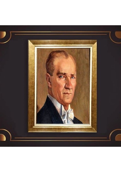 Özel Altın Seri Atatürk Paspartulu Tablo BN335