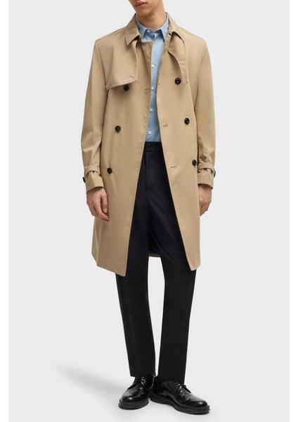 Su Itici Pamuklu Kemerli Apaş Yaka Yırtmaçlı Trençkot Erkek Trençkot 50535072 269