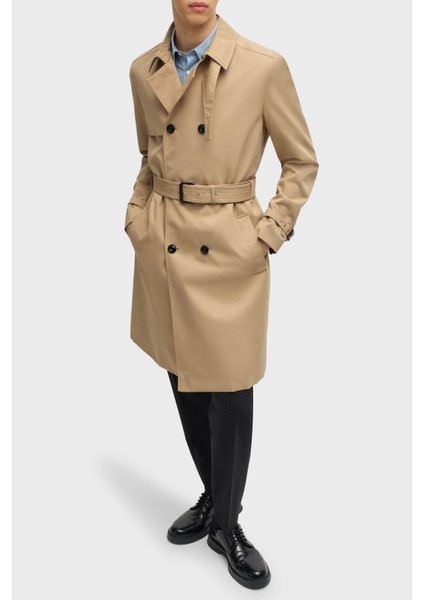 Su Itici Pamuklu Kemerli Apaş Yaka Yırtmaçlı Trençkot Erkek Trençkot 50535072 269 modelleri