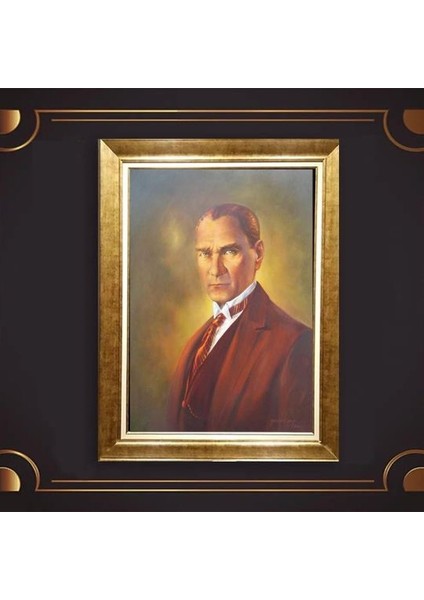 Özel Altın Seri Atatürk Paspartulu Tablo BN807