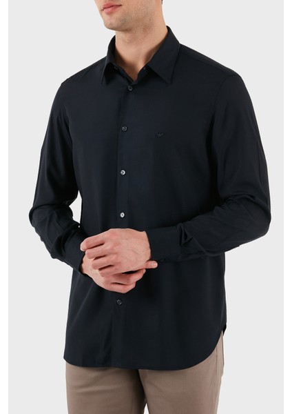 Regular Fit Logolu Gömlek Erkek Gömlek EM001537 AF14214 UB118
