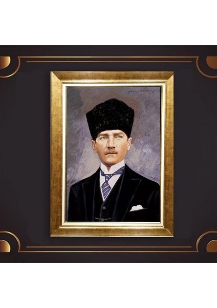 Özel Altın Seri Atatürk Paspartulu Tablo BN176