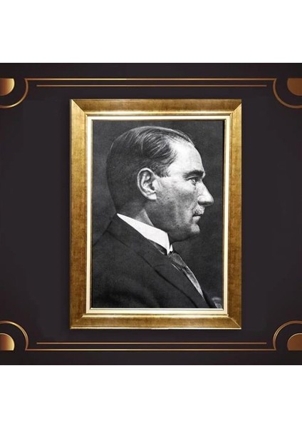 Özel Altın Seri Atatürk Paspartulu Tablo BN507