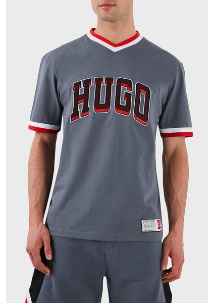 Logo Baskılı % 100 Pamuk Relaxed Fit V Yaka T Shirt Erkek T Shirt 50510173 462 fırsatları