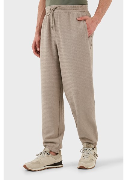 Jakarlı Streç Pamuklu Regular Fit Yüksek Bel Lastikli Paça Jogger Pantolon Erkek Pantolon EM001106 AF13700 U6107