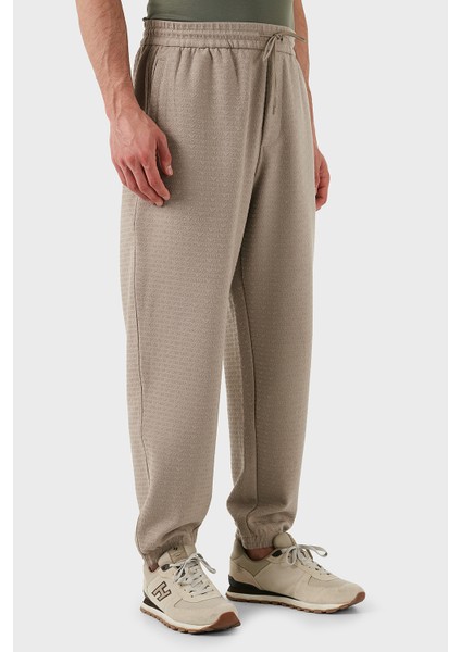 Jakarlı Streç Pamuklu Regular Fit Yüksek Bel Lastikli Paça Jogger Pantolon Erkek Pantolon EM001106 AF13700 U6107