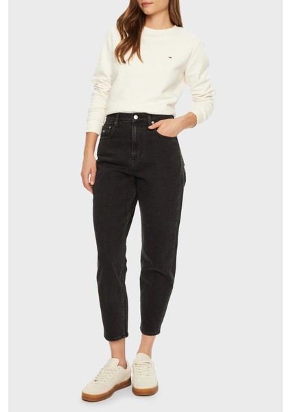 Relaxed Fit Yüksek Bel Dar Paça Jeans Bayan Kot Pantolon DW0DW20369 1bz modelleri