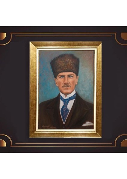 Özel Altın Seri Atatürk Paspartulu Tablo BN198