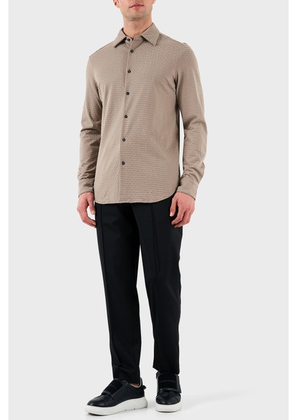 Regular Fit Tümü Logolu Gömlek Erkek Gömlek EM001537 AF10017 F6063