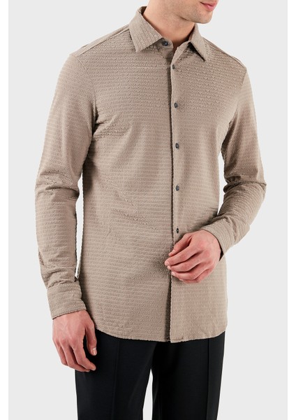 Regular Fit Tümü Logolu Gömlek Erkek Gömlek EM001537 AF10017 F6063