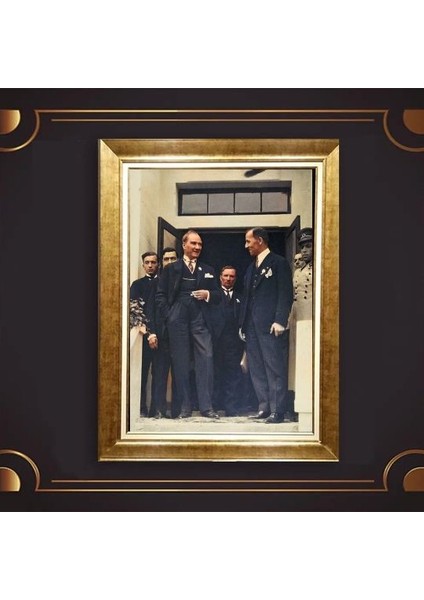 Özel Altın Seri Atatürk Paspartulu Tablo BN730
