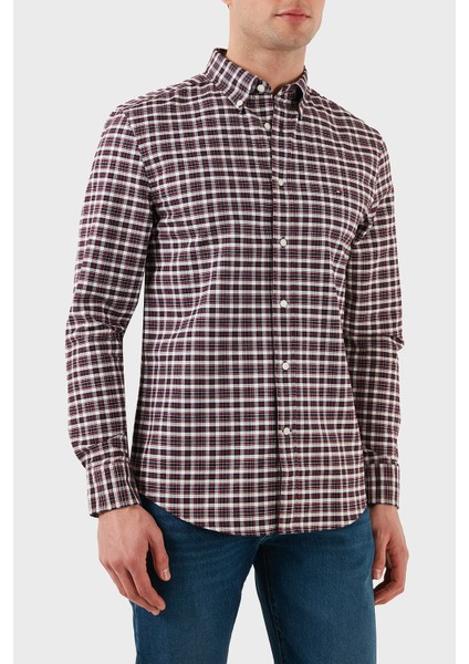 Pamuk Slim Fit Kareli Gömlek Erkek Gömlek MW0MW37567 0kp