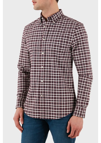 Pamuk Slim Fit Kareli Gömlek Erkek Gömlek MW0MW37567 0kp