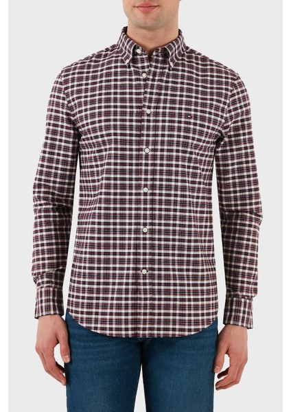Pamuk Slim Fit Kareli Gömlek Erkek Gömlek MW0MW37567 0kp