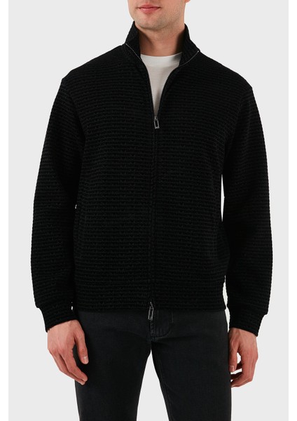 Pamuklu Regular Fit Fermuarlı Tamamı Logolu Sweat Erkek Sweat EM001697 AF10013 FC151