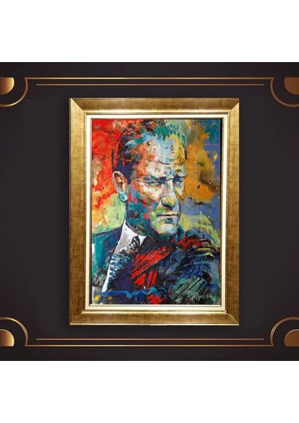 Özel Altın Seri Atatürk Paspartulu Tablo BN724