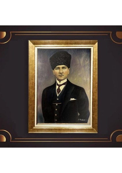 Özel Altın Seri Atatürk Paspartulu Tablo BN304
