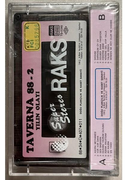 Taverna 88-2 Yılın Olayı Kaset (Jelatininde Sıfır Orjnal Dönem Baskı Kaset) fiyatları