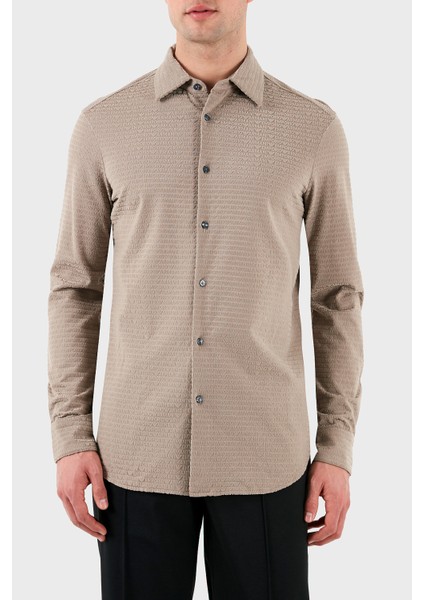 Regular Fit Tümü Logolu Gömlek Erkek Gömlek EM001537 AF10017 F6063