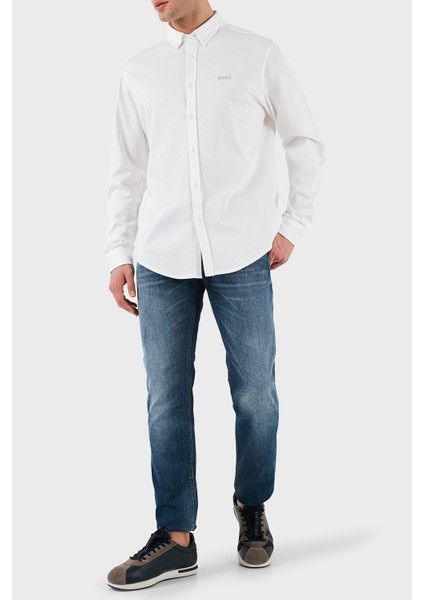 Pamuk Regular Fit Düğmeli Yaka Logolu Gömlek Erkek Gömlek 50533163 100 modelleri
