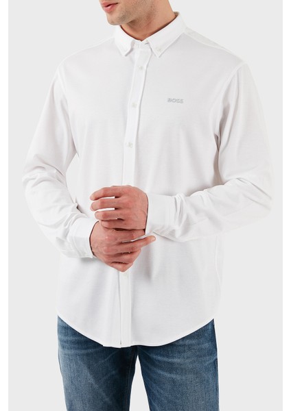 Pamuk Regular Fit Düğmeli Yaka Logolu Gömlek Erkek Gömlek 50533163 100 fırsatları