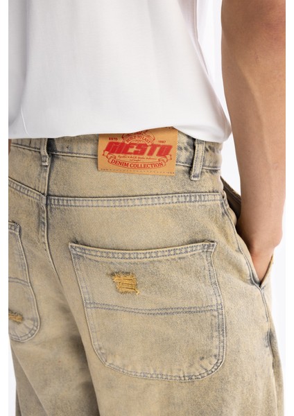 Baggy Fıt Jean - Bej modelleri
