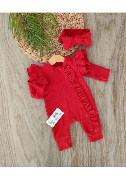 Kız Bebek %100 Pamuklu Kendinden Eldivenli Tulum Seti BBK1247