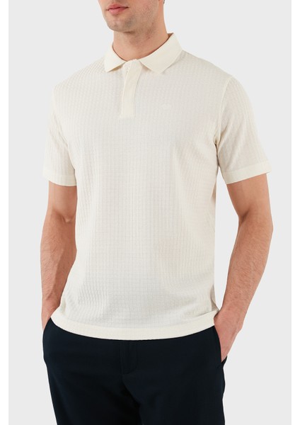 Jakarlı % 100 Pamuk Regular Fit Düğmeli Polo Yaka T Shirt Erkek Polo Yaka T Shirt EM001729 AF14874 F1053
