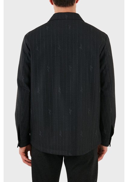 Yün Karışımlı Relaxed Fit Fermuarlı Çizgili Ceket Erkek Ceket 50536787 030 fiyatları