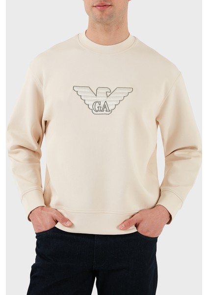 Logo Işlemeli Streç Pamuklu Regular Fit Bisiklet Yaka Sweat Erkek Sweat EM001052 AF10013 M1089 fırsatları
