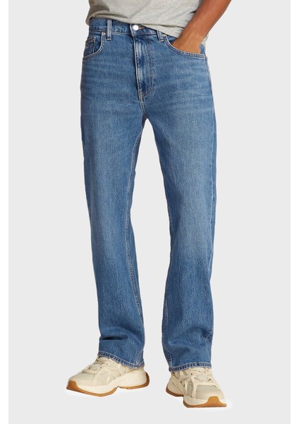 Pamuklu Regular Straight Fit Normal Bel Düz Paça Jeans Erkek Kot Pantolon DM0DM21180 1A5